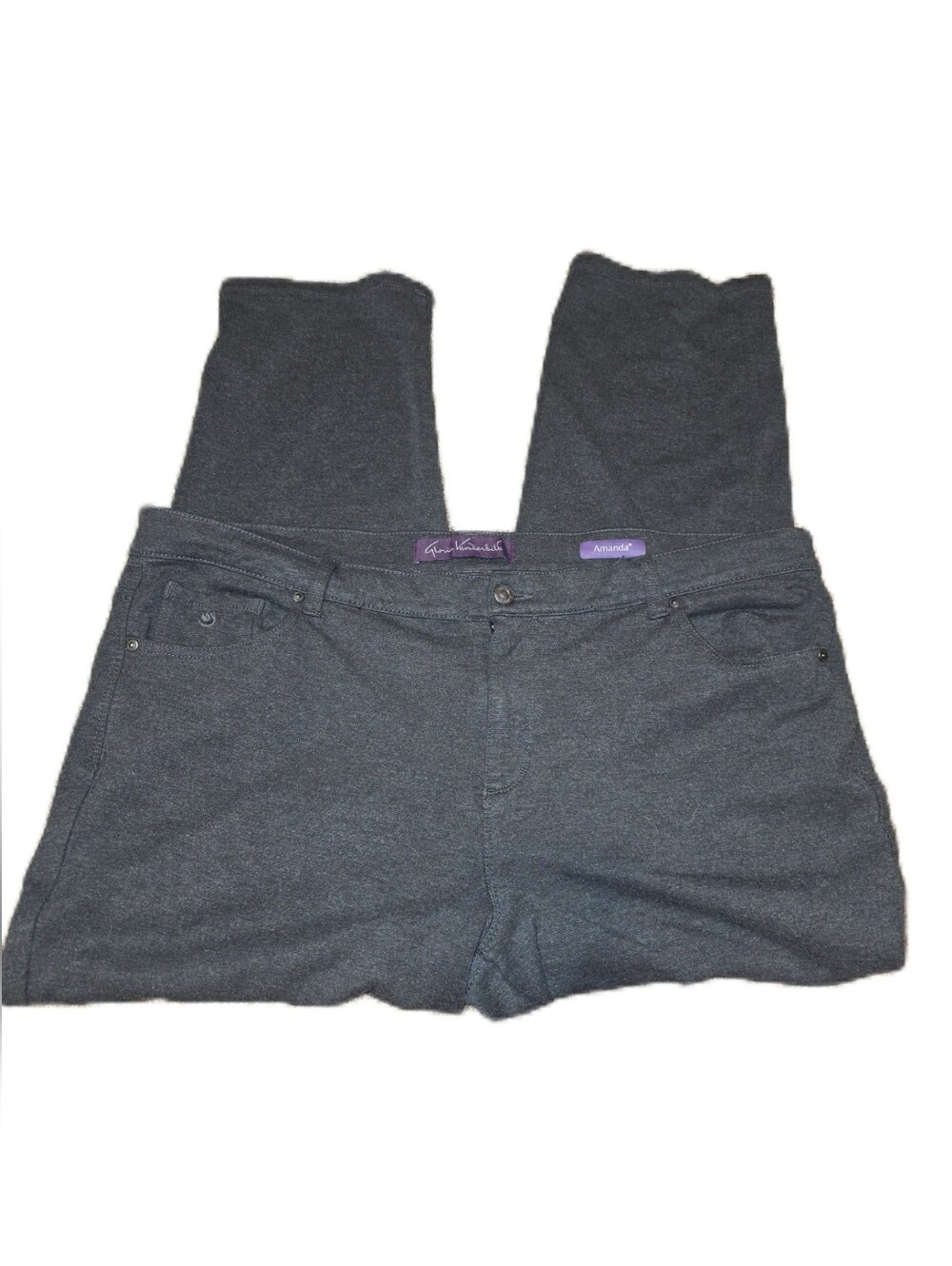 ๐ 3/$15 Gloria Vanderbilt Amanda 18W Straight Leg Stretch Gray Dress Pants - Picture 2 of 11